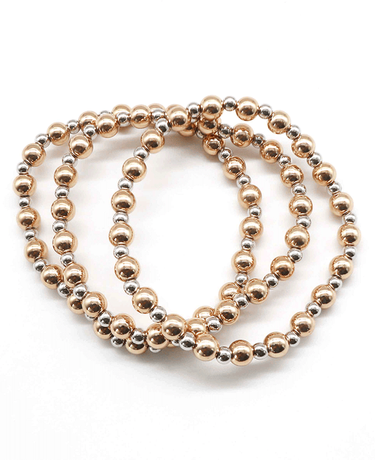 Metallic Bead Stretch Bracelet