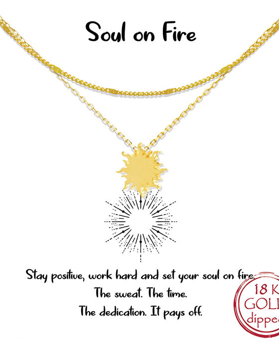 Double Layer Sun Pendant Necklace