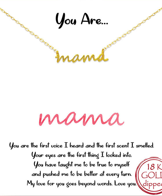 Mama Script Necklace