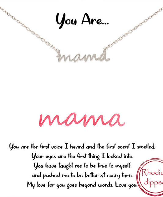 Mama Script Necklace