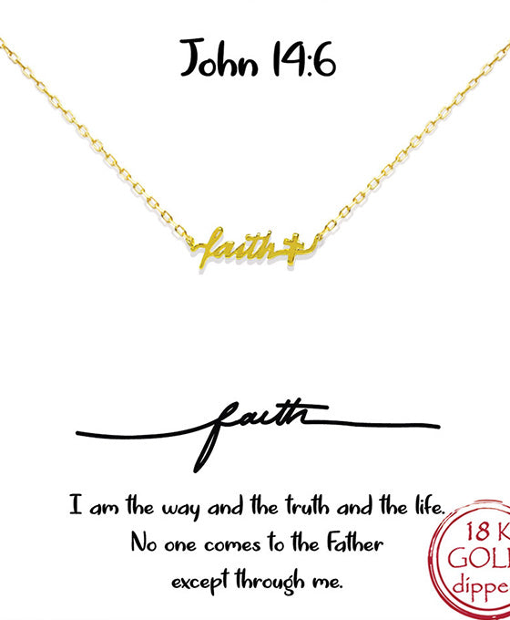 Faith Script w/Cross Necklace