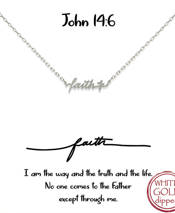 Faith Script w/Cross Necklace