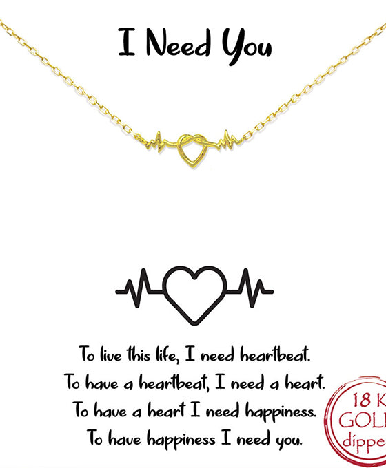 Heart & Heart Beat Necklace