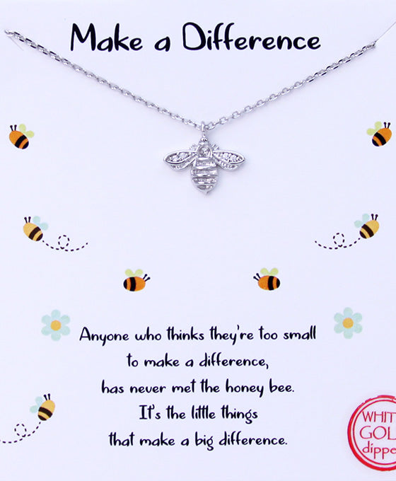 Bee Pendant CZ Necklace