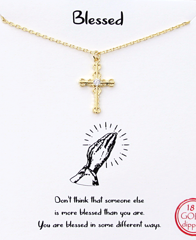 Cross CZ Pendant Necklace