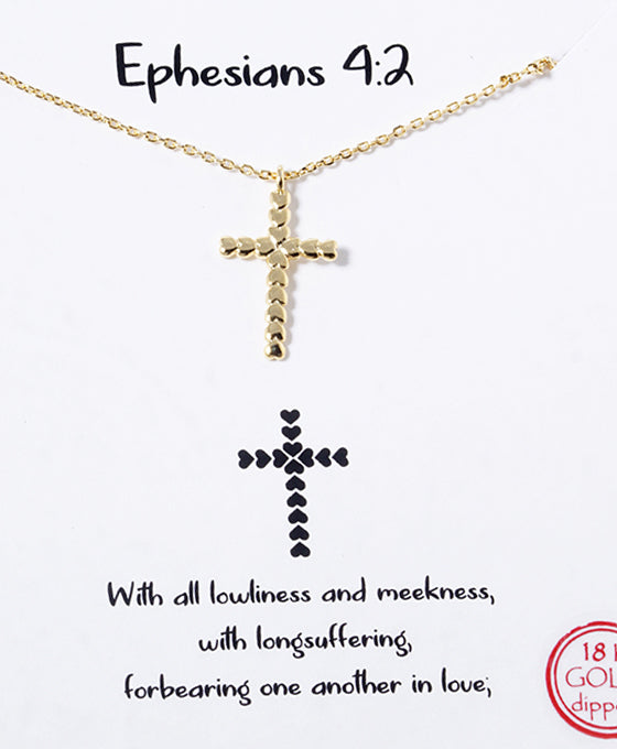 Heart Cross Pendant Necklace