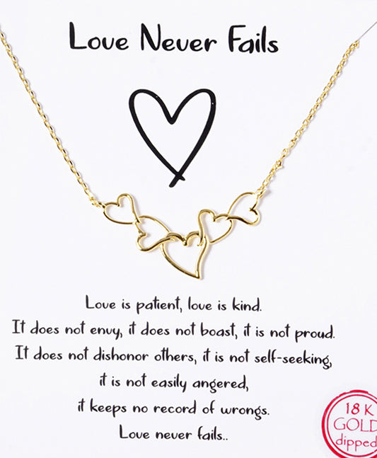 Five Heart Link Necklace