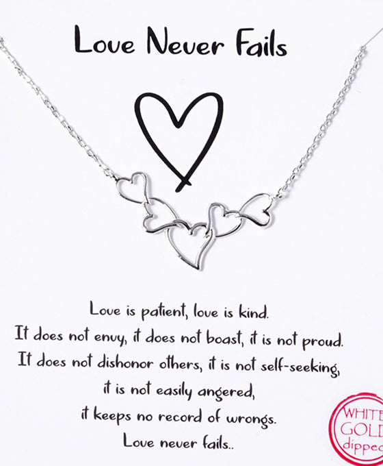 Five Heart Link Necklace