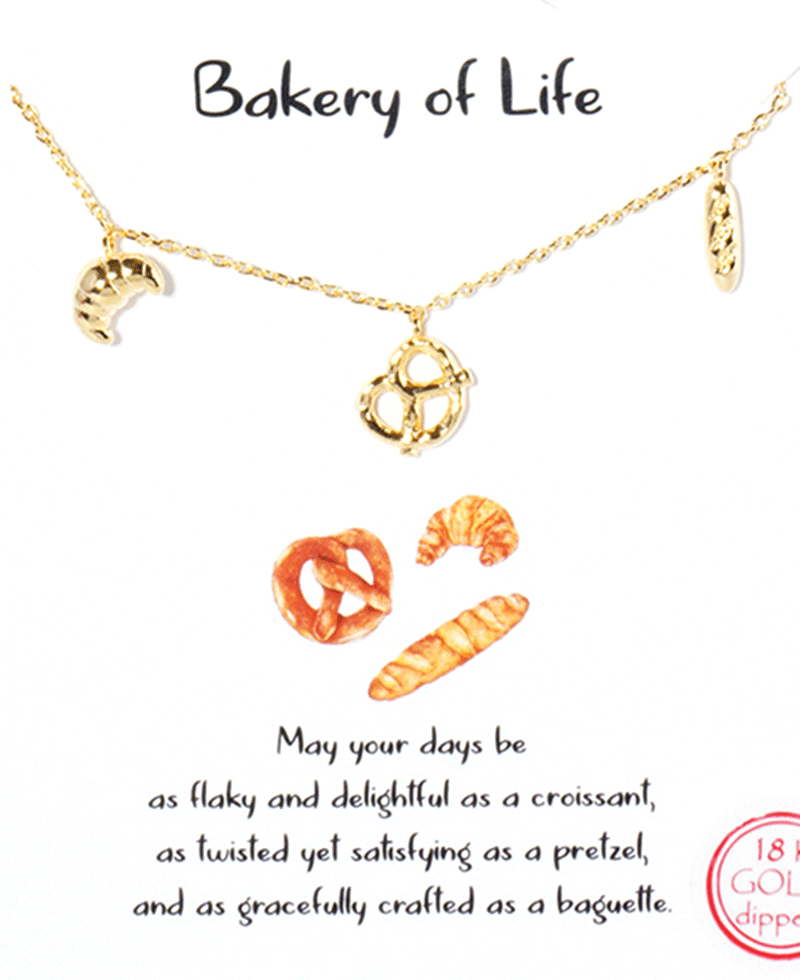 Croissant Pretzel Baguette Necklace