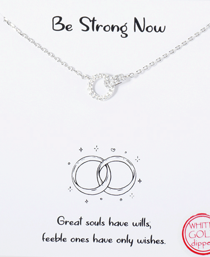 CZ Double Ring Necklace