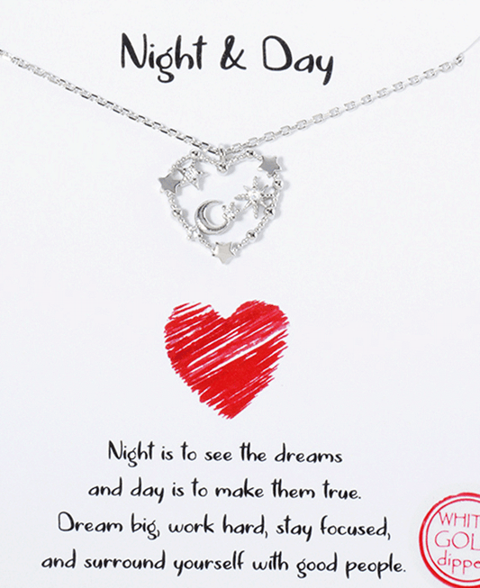 Heart w/ Star & Moon Necklace