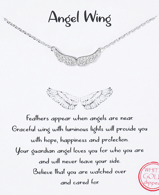 Pave CZ Angel Wing Necklace