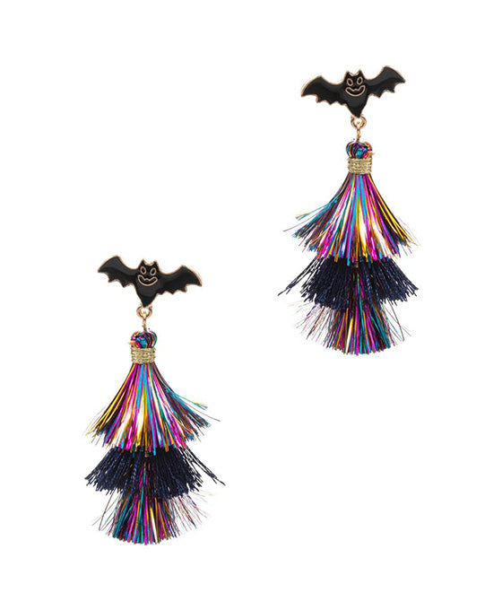 Halloween Glitter Tassel Post Earring