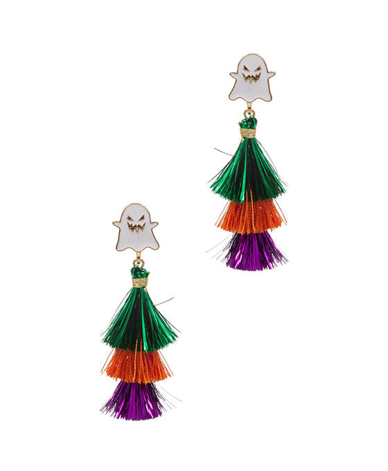 Halloween Glitter Tassel Post Earring