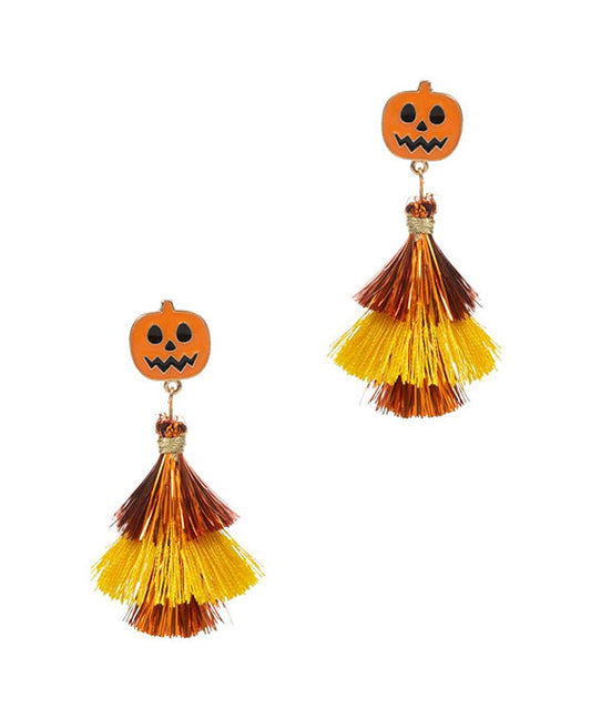 Halloween Glitter Tassel Post Earring