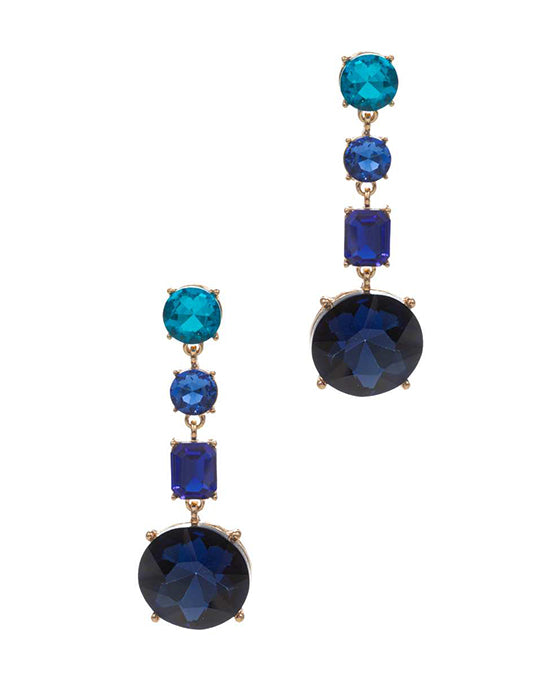 Color Combination Glass Stone Post Earring