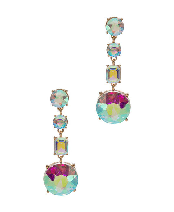 Color Combination Glass Stone Post Earring