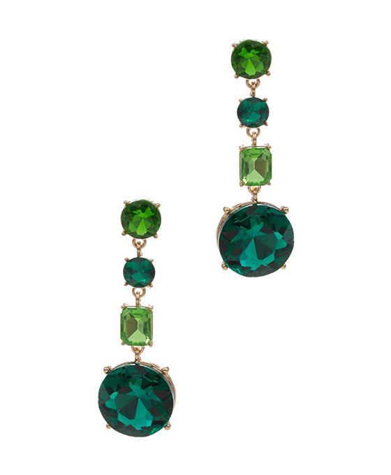 Color Combination Glass Stone Post Earring