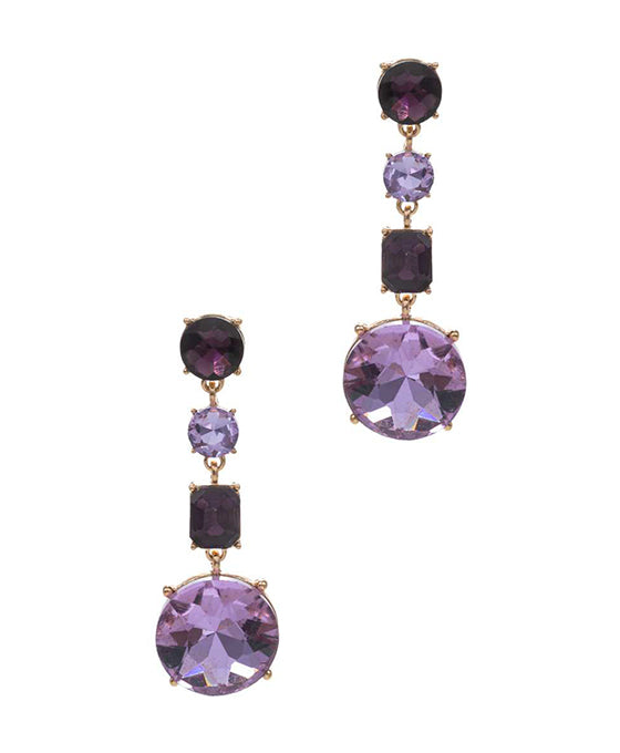 Color Combination Glass Stone Post Earring