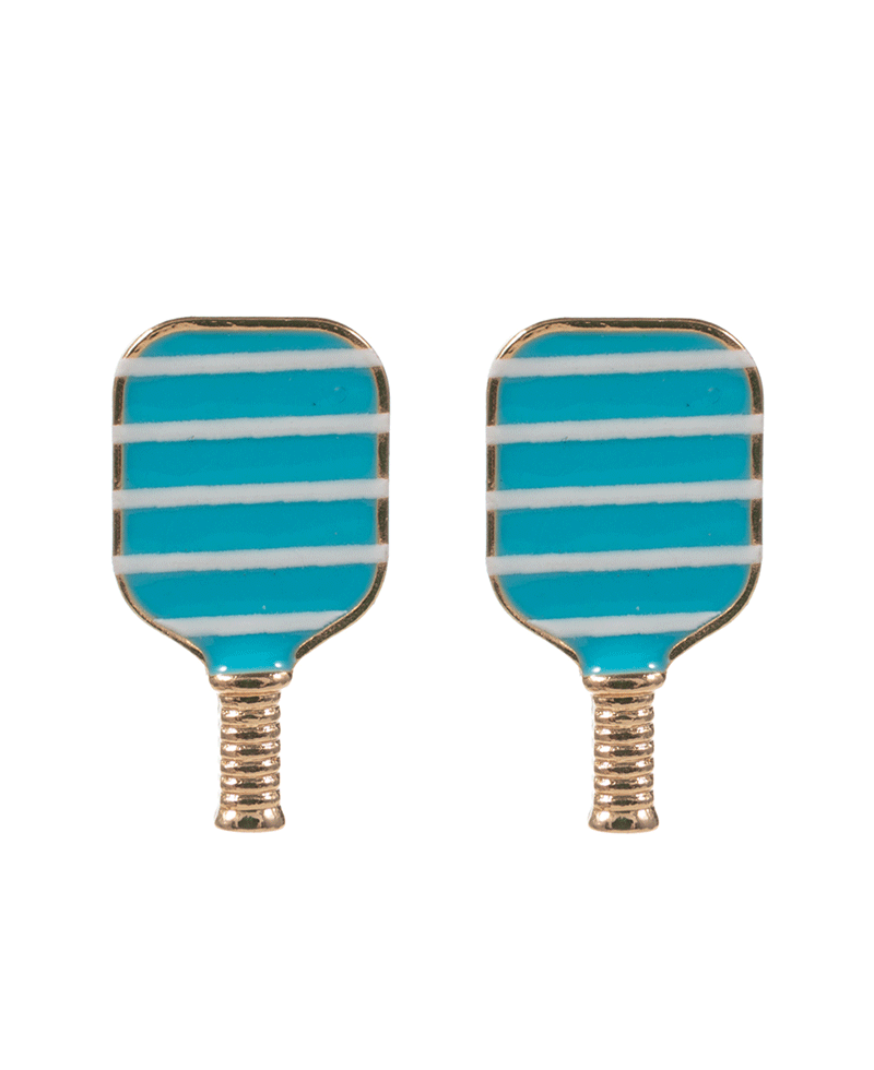 Pickleball Enamel w/ Pattern Print Post Earring