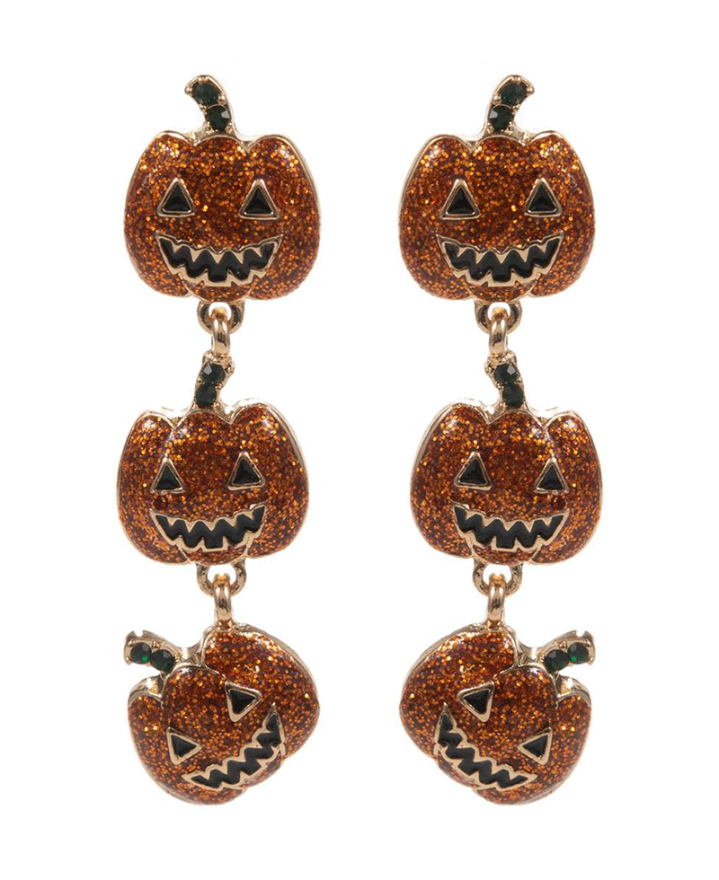 Pumpkin Enamel Drop Earring