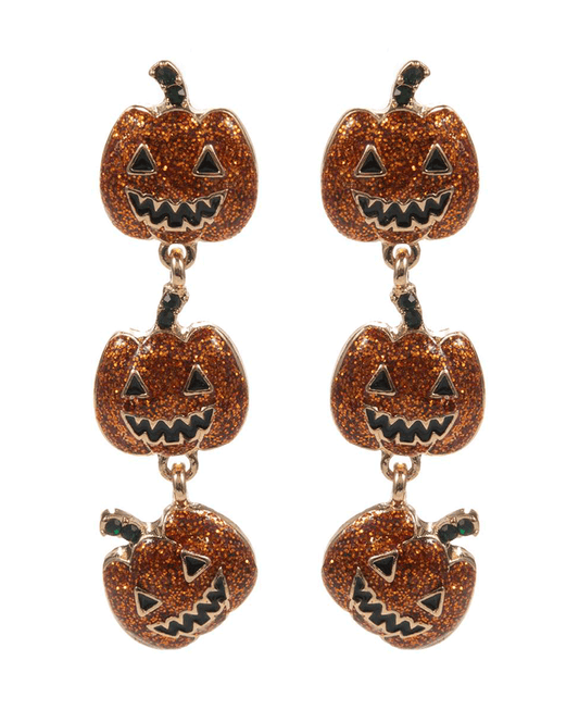 Pumpkin Enamel Drop Earring