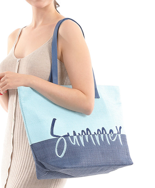 2 Tone Letter Summer Beach Bag