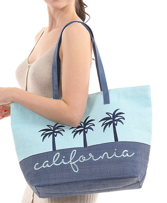 2 Tone Letter California Beach Bag