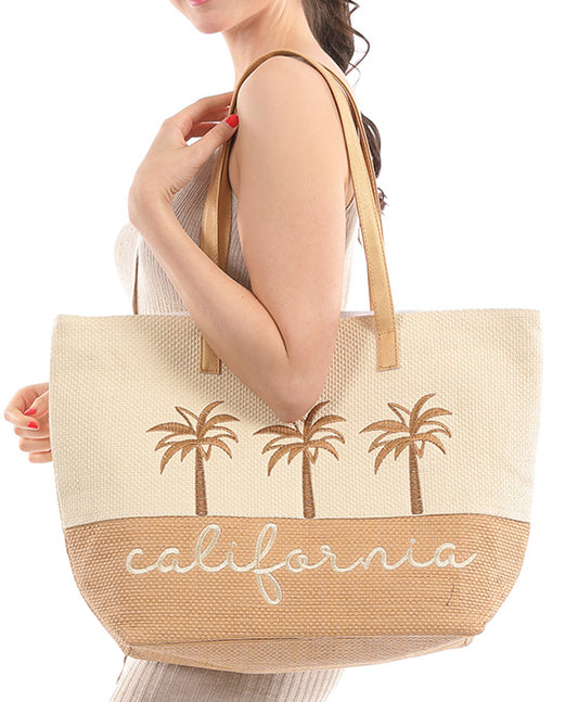 2 Tone Letter California Beach Bag