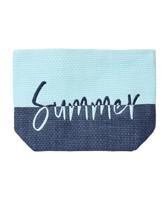 2 Tone Letter Summer Pouch Bag