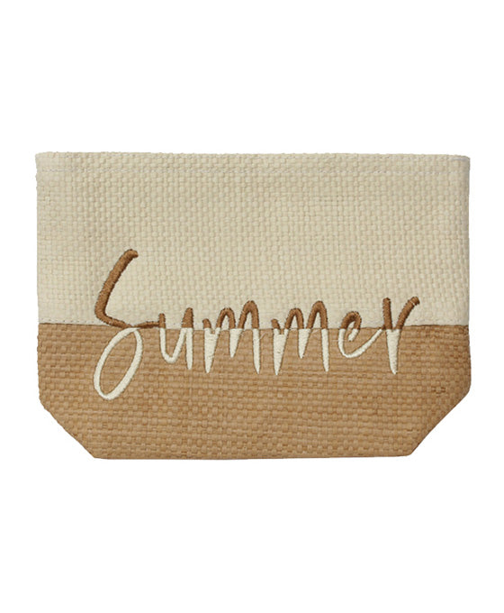 2 Tone Letter Summer Pouch Bag