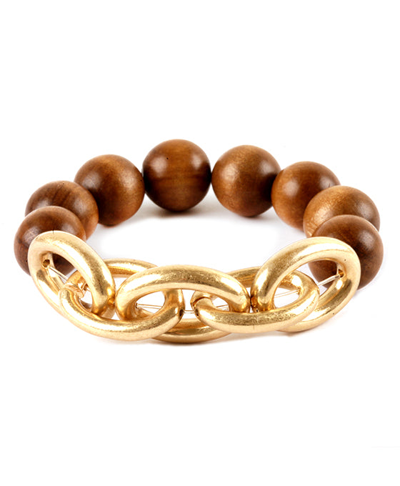 Wood Link Elastic Bracelet