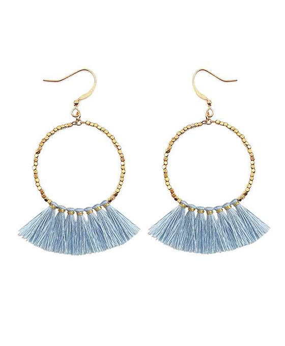 Metal Round w/ Tassel Earring