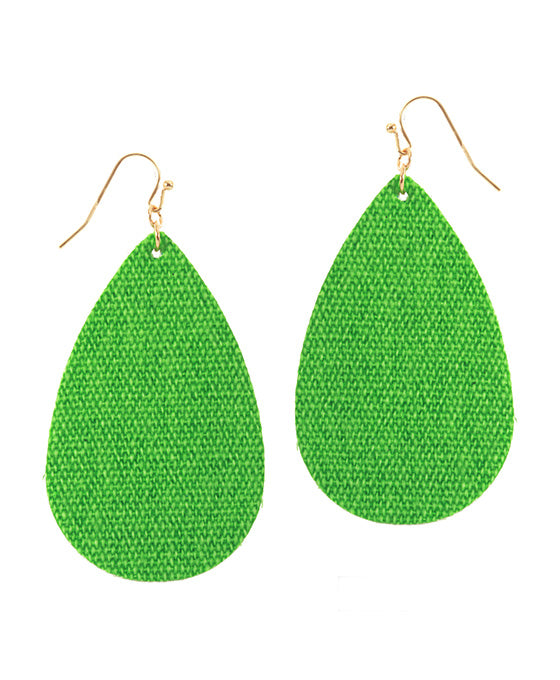 Fabric Neon Teardrop Earring