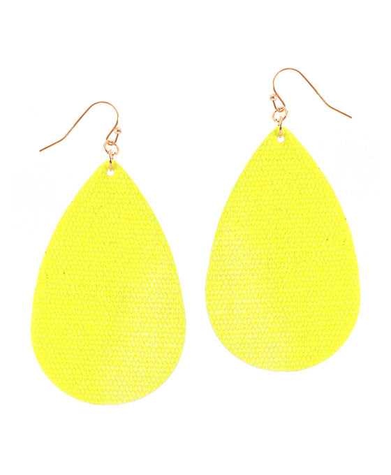 Fabric Neon Teardrop Earring