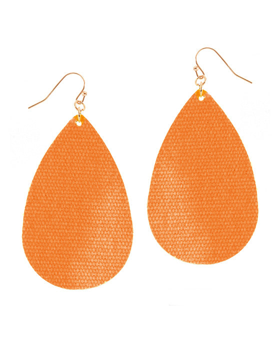 Fabric Neon Teardrop Earring