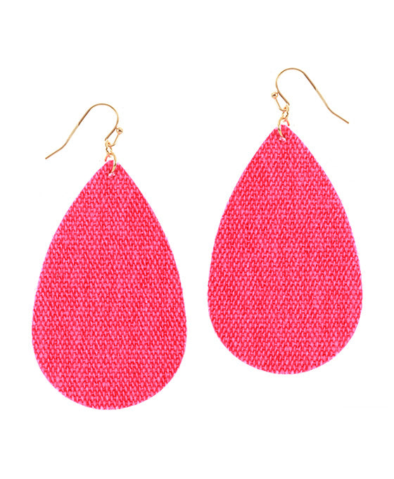 Fabric Neon Teardrop Earring