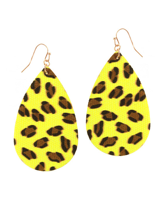 Fabric Animal Neon Teardrop Earring