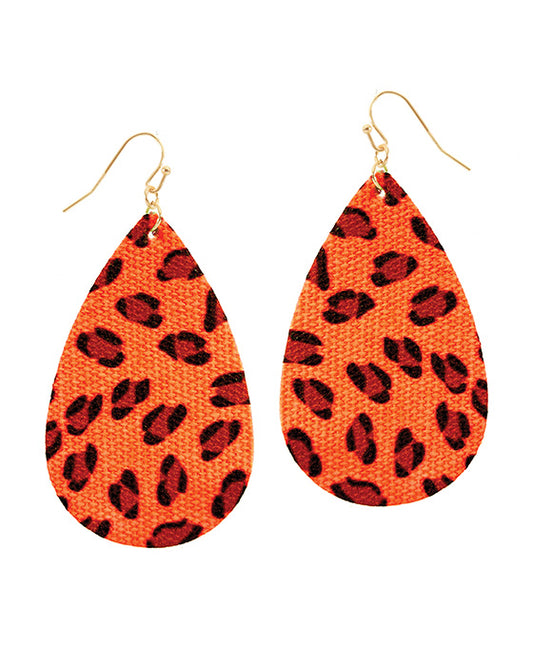 Fabric Animal Neon Teardrop Earring