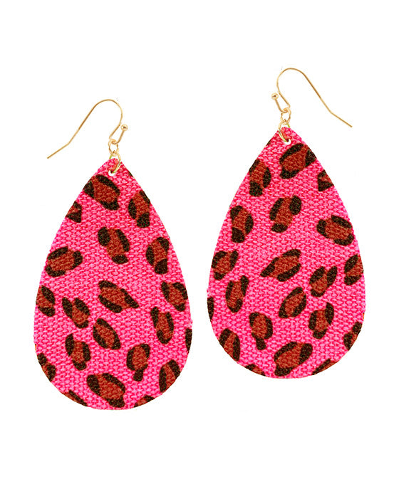 Fabric Animal Neon Teardrop Earring