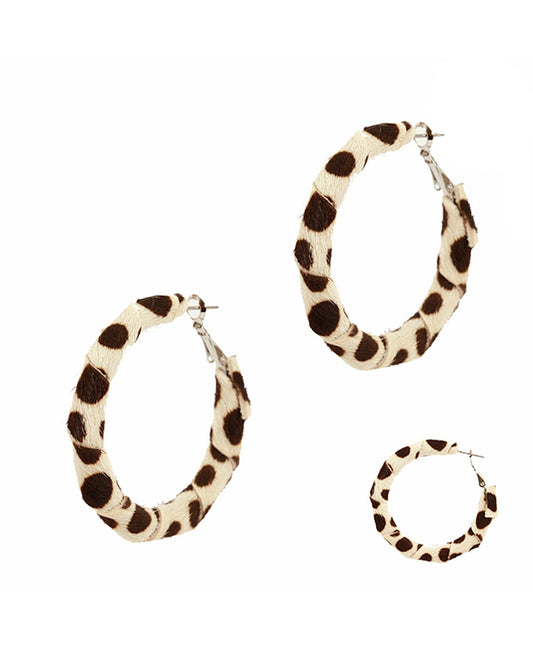 35mm Cowhide Wrap Hoop Earring