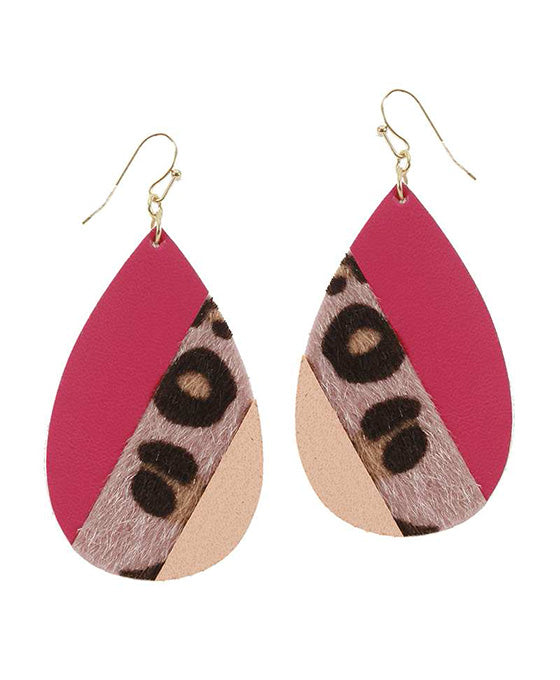 Leather Teardrop Earring