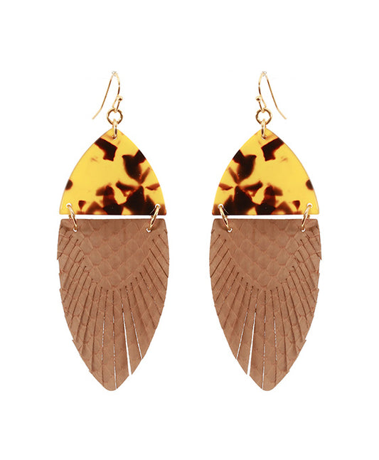 Acetate Snake Skin Fringe Earring