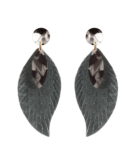 Acetate Snake Skin Fringe Earring