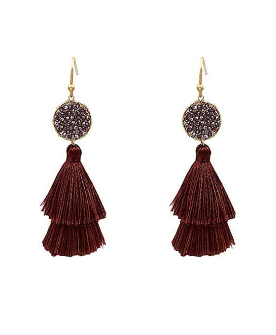 Glass Wired Tassel Earring