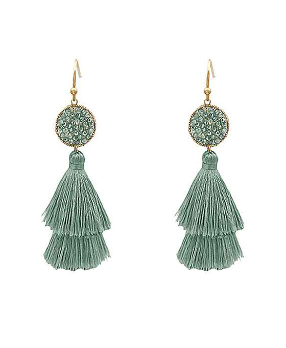 Glass Wired Tassel Earring