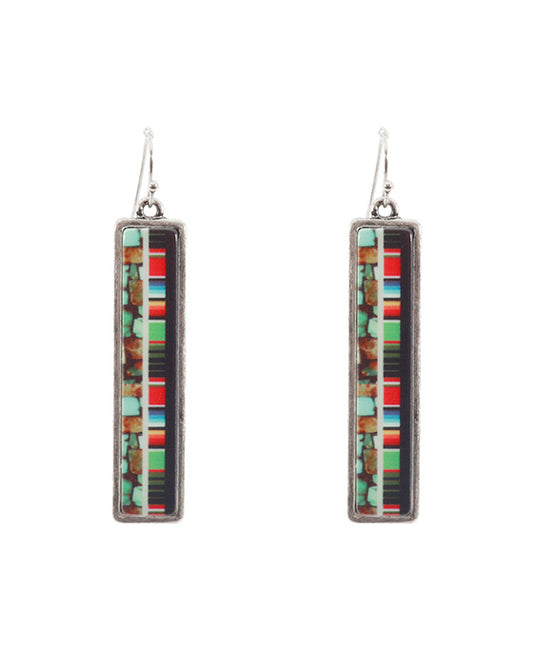 Acetate Semi Precious Bar Earring