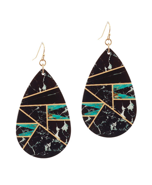 Acetate Semi Precious Teardrop Earring