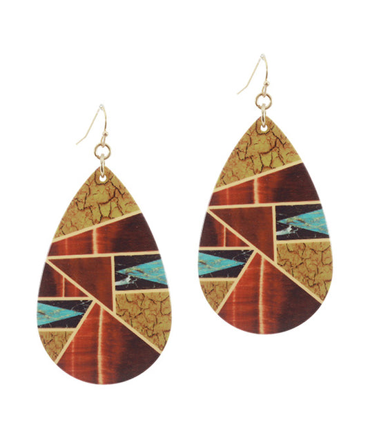 Acetate Semi Precious Teardrop Earring