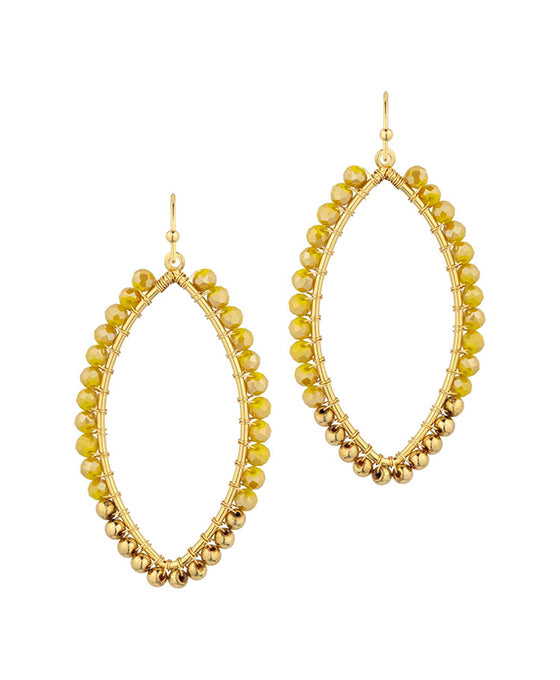 Glass & Metal Marquise Woven Earring